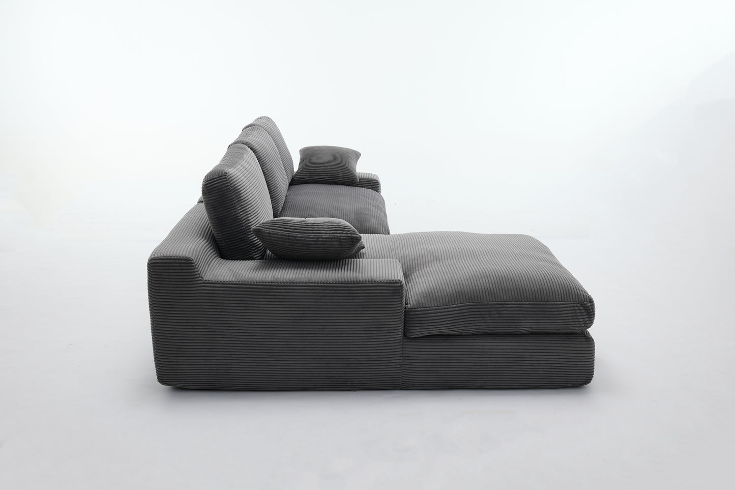 99*69' Modular Sectional Living Room Sofa Set, Modern Minimalist Style Couch, Upholstered Sleeper Sofa for Living Room, Bedroom, 2 PC Free Combination, Installation-free Sofa, L-Shape, Grey