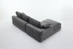 99*69' Modular Sectional Living Room Sofa Set, Modern Minimalist Style Couch, Upholstered Sleeper Sofa for Living Room, Bedroom, 2 PC Free Combination, Installation-free Sofa, L-Shape, Grey