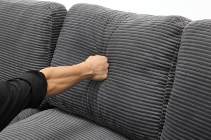 99*69' Modular Sectional Living Room Sofa Set, Modern Minimalist Style Couch, Upholstered Sleeper Sofa for Living Room, Bedroom, 2 PC Free Combination, Installation-free Sofa, L-Shape, Grey