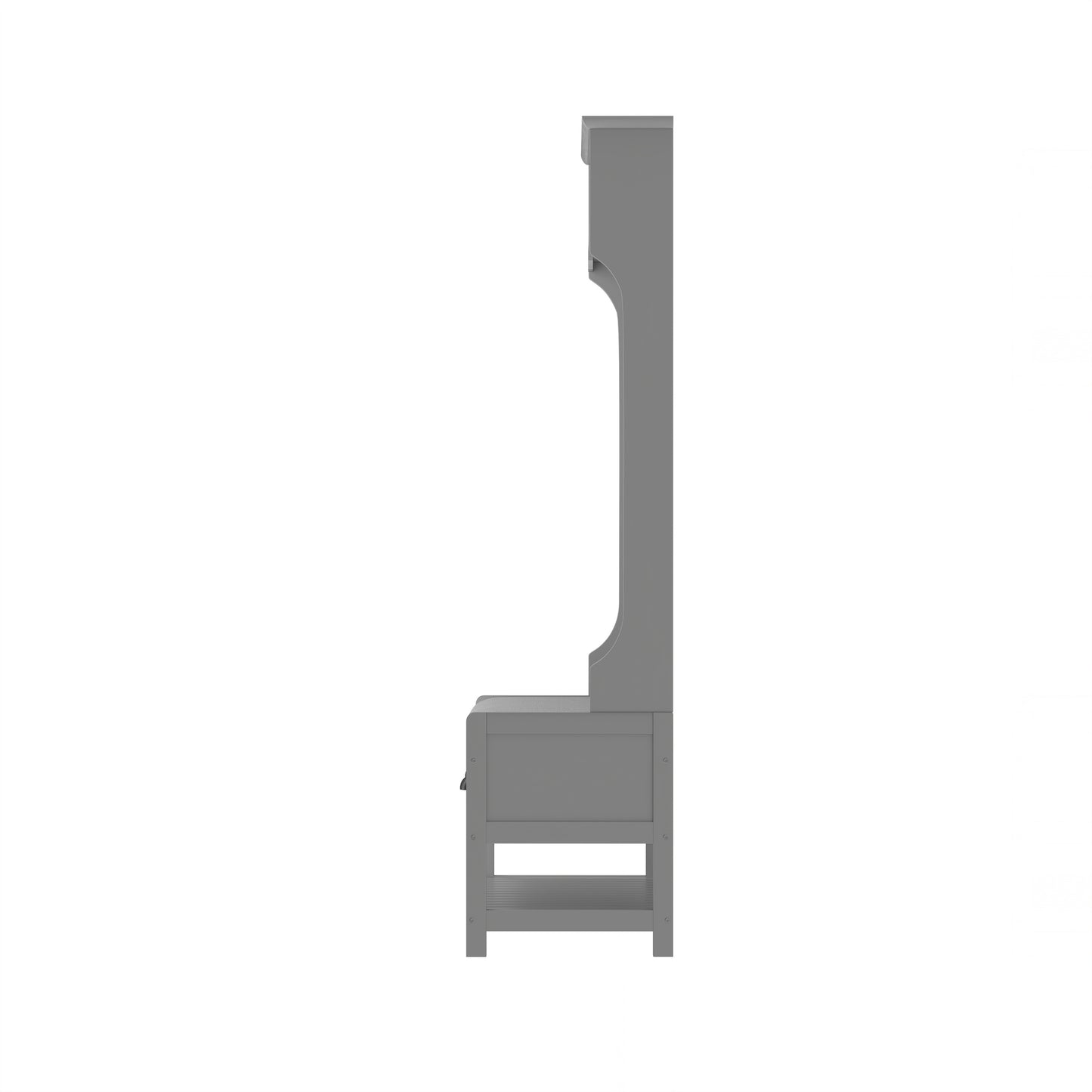 Modern Grey 3-in-1 Hallway Hall Tree with Storage Drawers, Coat Rack, Shoe Rack Bench, and Cushion Hall Tree