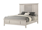 1pc King Size Bed Contemporary Style Light Wood Finish Louvered Headboard Design Beige Finish