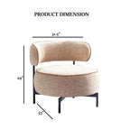 Light Brown Finish Swivel Chair Metal Legs Contemporary Style Curved Backrest Contrast Welt Pocketed Coil Accent Chair