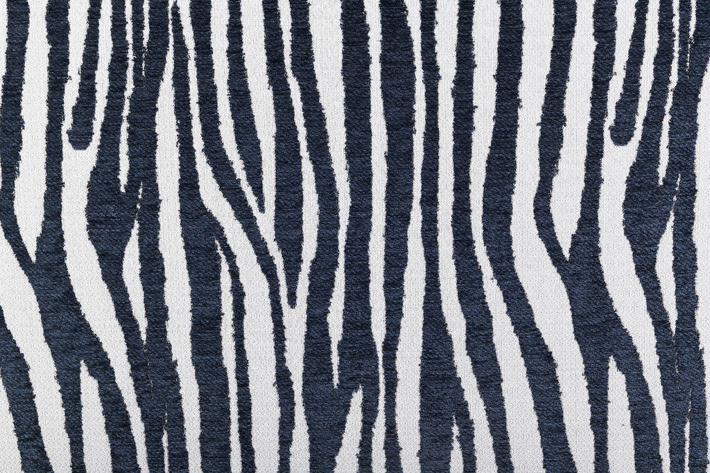 Contemporary Style 1pc Accent Chair Cylindrical Backrest High Density Foam Zebra Strip Fabric Midnight Blue Finish Primary Living Room Accent Chair