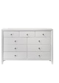1pc Contemporary Modern 9-Drawer Dresser White Finish Round Knobs Bedroom Living Room Wooden Furniture