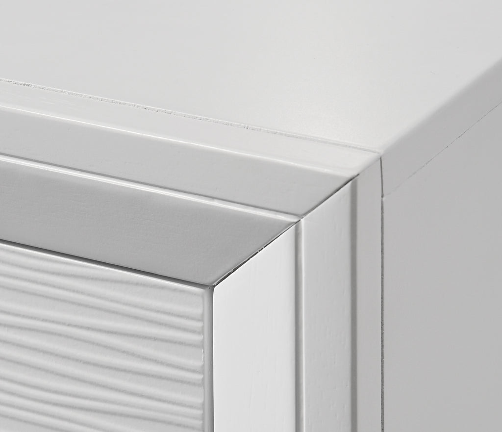 1pc Contemporary Modern 5-Drawer Chest White Finish Round Knobs Bedroom Living Room Wooden Furniture