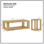 2-Piece Modern 2 tier Rectangle Coffee Table Set for Living Room,Easy Assembly Coffee Tables, End Side Tables for Bedroom Office,Natural Color Coffee Table