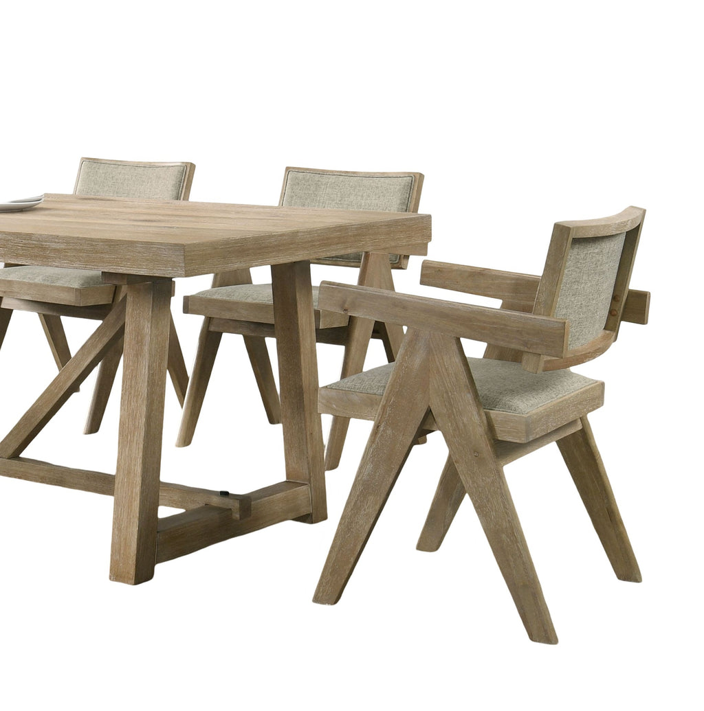 Dining Room Arm Chairs Oak Finish Upholstered Polyester Seat 2pc Dining Chairs Dining Room Furniture