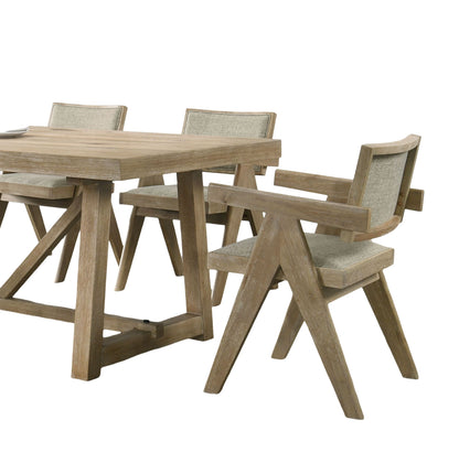 Dining Room Arm Chairs Oak Finish Upholstered Polyester Seat 2pc Dining Chairs Dining Room Furniture