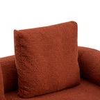 78' Modern 3-Seater Orange Upholstered Sofa, Oversized Comfy Couch with 3 Plush Pillows for Living Room, Bedroom, Apartment