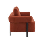 78' Modern 3-Seater Orange Upholstered Sofa, Oversized Comfy Couch with 3 Plush Pillows for Living Room, Bedroom, Apartment