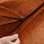 Accent Armless Chair Lazy Floor Seating, Fireside Chair Sofa Lounger Leisure Accent Single Couch with Backrest for Living Room, Bedroom, Office, Single Seat, ORANGE