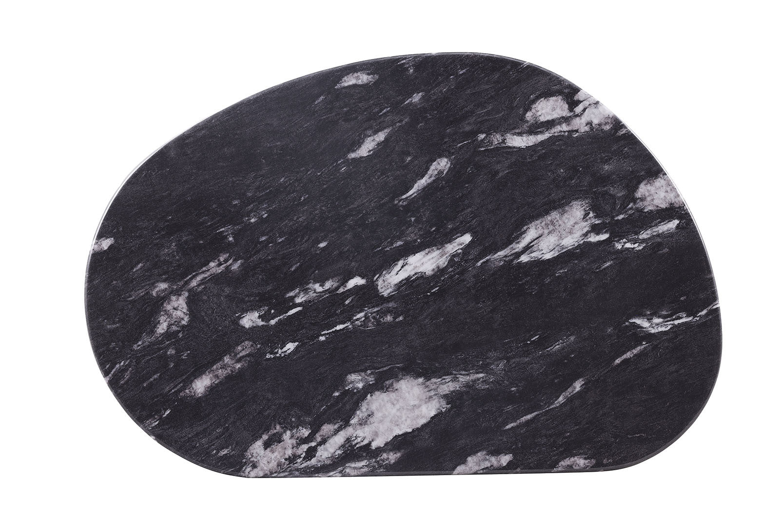 1pc Oval Coffee Table Sintered Stone Top Gold Legs Soft Corner Edges Black Gray And Matte Gold Finish Primary Living Room Coffee Table