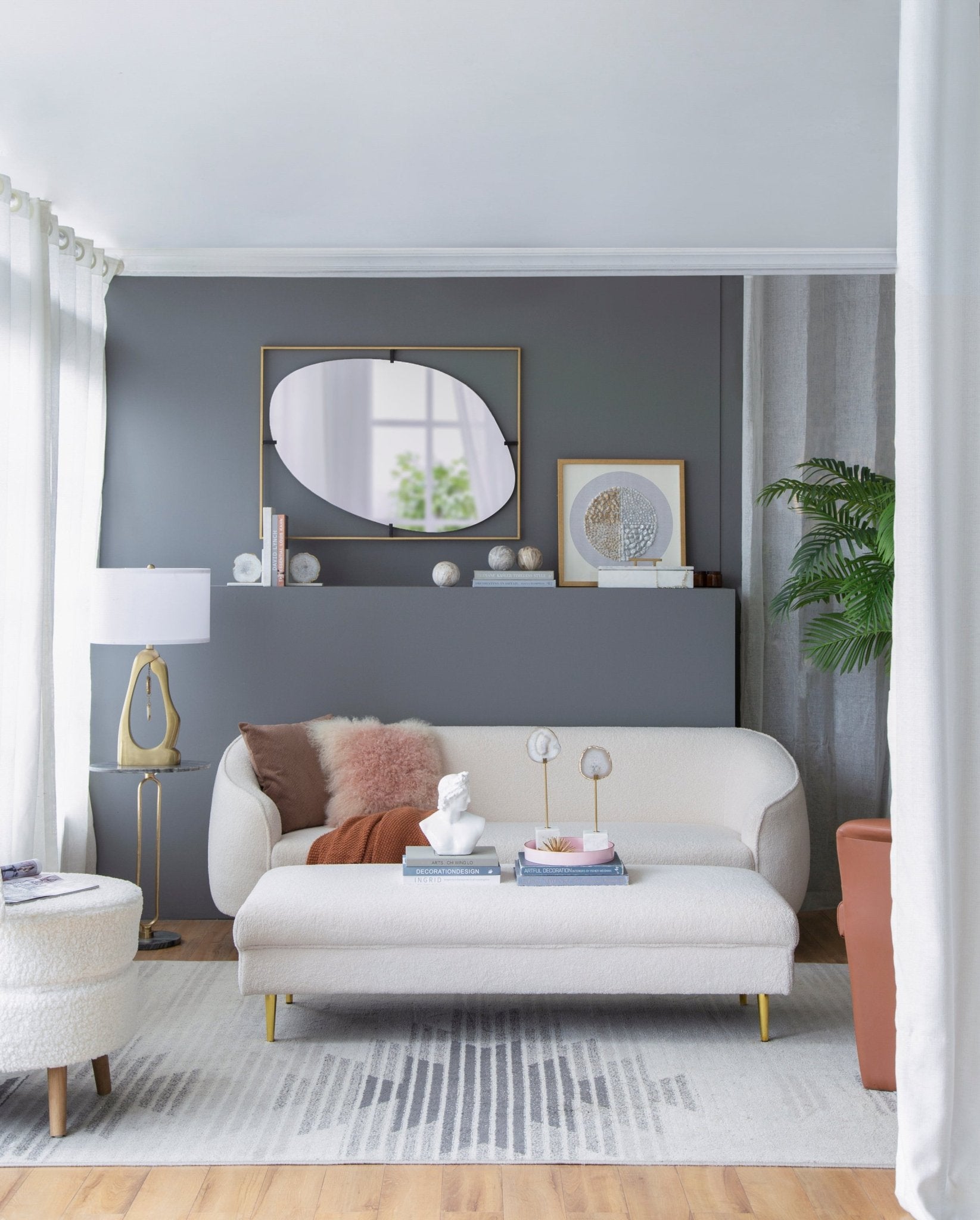 30x1x40" Poppy Mirror with Gold Metal Frame Contemporary Design Wall Decor for Bathroom, Entryway Wall Decor - Groovy Boardz