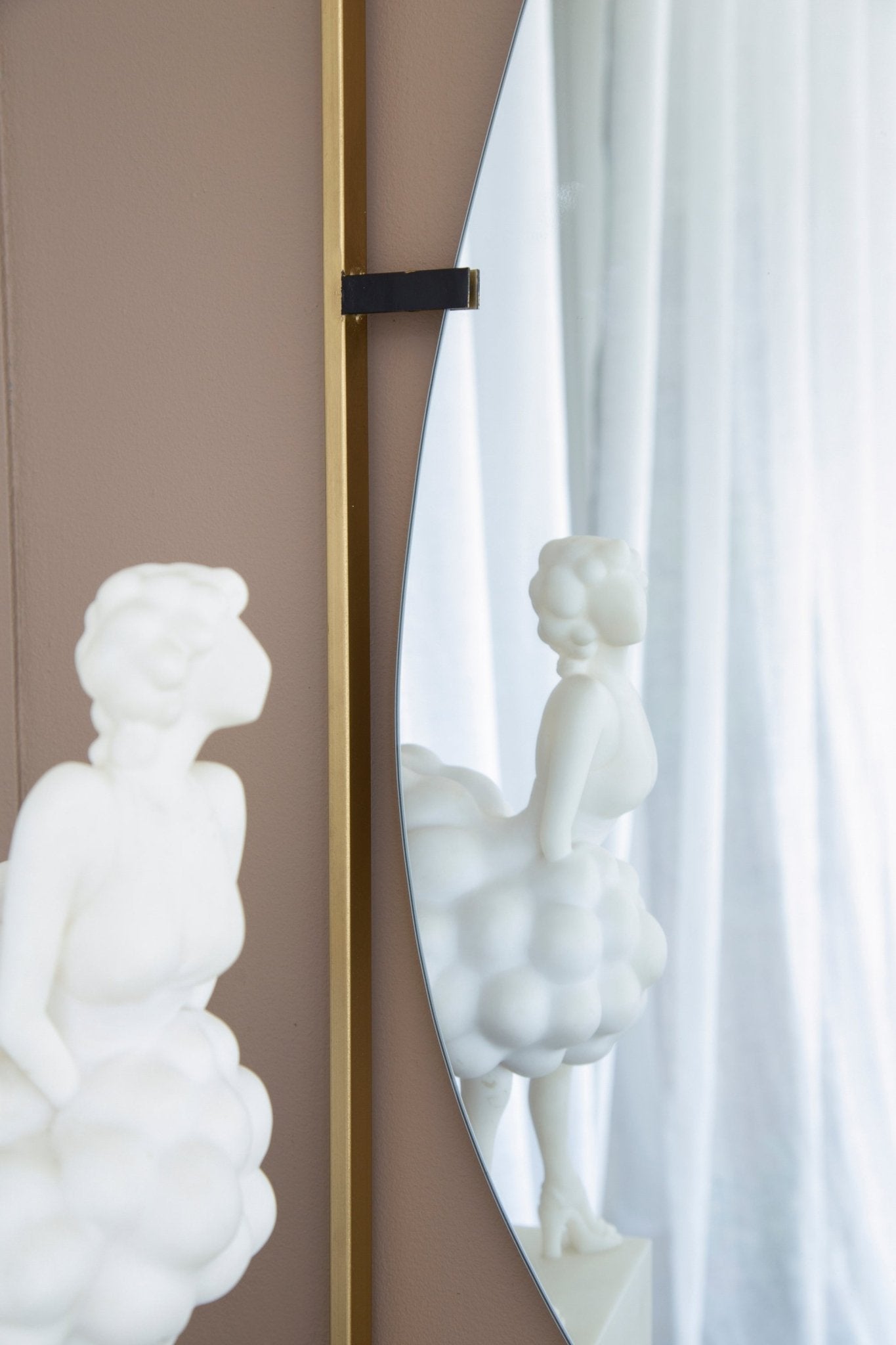 30x1x40" Poppy Mirror with Gold Metal Frame Contemporary Design Wall Decor for Bathroom, Entryway Wall Decor - Groovy Boardz