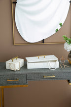 30x1x40" Poppy Mirror with Gold Metal Frame Contemporary Design Wall Decor for Bathroom, Entryway Wall Decor - Groovy Boardz