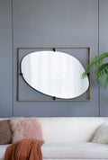 30x1x40" Poppy Mirror with Gold Metal Frame Contemporary Design Wall Decor for Bathroom, Entryway Wall Decor - Groovy Boardz