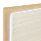Contemporary Natural and White Finish Queen Size Bed LED Panel Headboard Wooden Bedroom Furniture 1pc