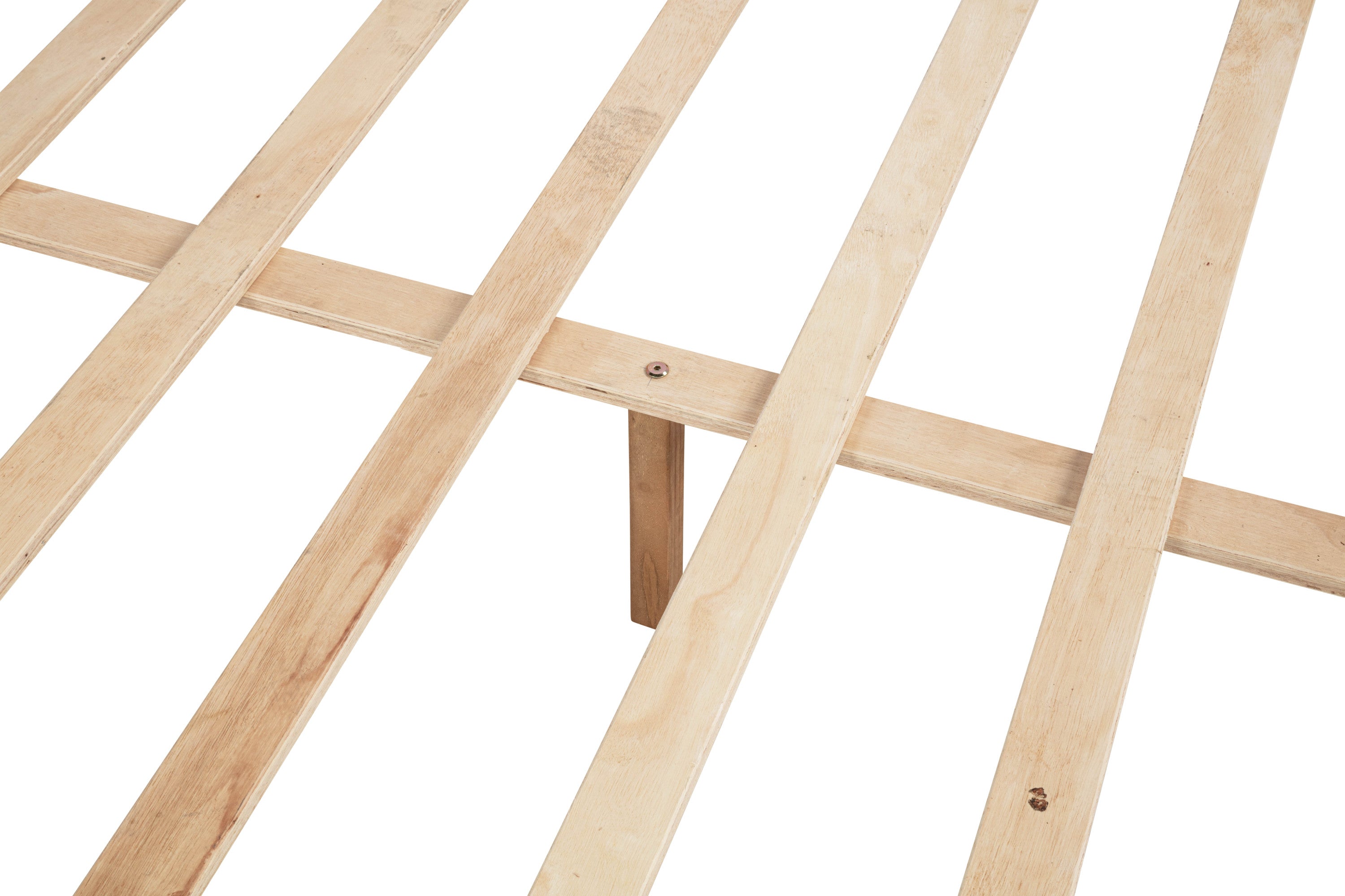 Queen Size Wood Bed with Piano Key Style Upholstered Headboard , Wood Bed with Strengthened Bed Frame,WHEAT