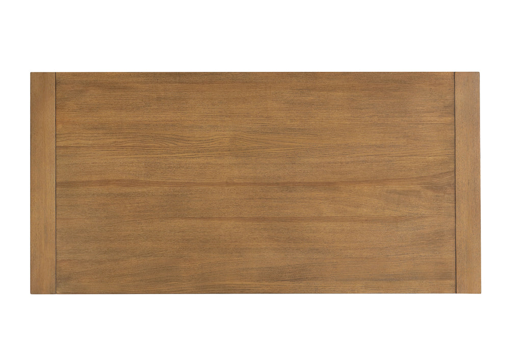 Rectangle coffee Table Plinth Base Open Bottom shelf Contemporary Medium Oak Finish Primary Living Room Coffee Table