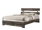 1pc Rustic Full Platform Bed Slat Headboard Low-profile Bed Frame Brown Finish Contemporary Bedroom Furniture