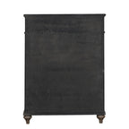 Simple Contemporary 1pc Chest of Drawers Rustic Oak Veneer Solid wood English Back Dovetail Drawers Bedroom Furniture Mirror Panel