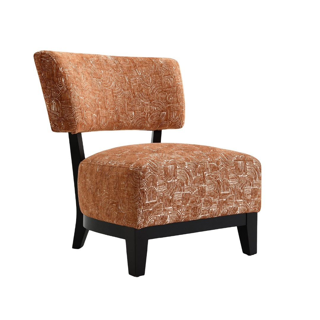 Contemporary Style Accent Chair Armless Design And Angled design Tapered Legs Rustic Orange Finish Primary Living Room Accent Chair