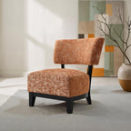 Contemporary Style Accent Chair Armless Design And Angled design Tapered Legs Rustic Orange Finish Primary Living Room Accent Chair