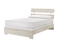 1pc Rustic Twin Platform Bed Slat Headboard Low-profile Bed Frame White Wash Finish Contemporary Youth Bedroom Furniture