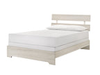 1pc Rustic Twin Platform Bed Slat Headboard Low-profile Bed Frame White Wash Finish Contemporary Youth Bedroom Furniture