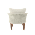 [Set of 2] 29.5' Contemporary Minimalist Beige Wicker Rocking Chair with Soft Polyester Cushions and Durable Wooden Frame, Perfect for Indoor and Outdoor Spaces like Patio, Balcony, or Living Room