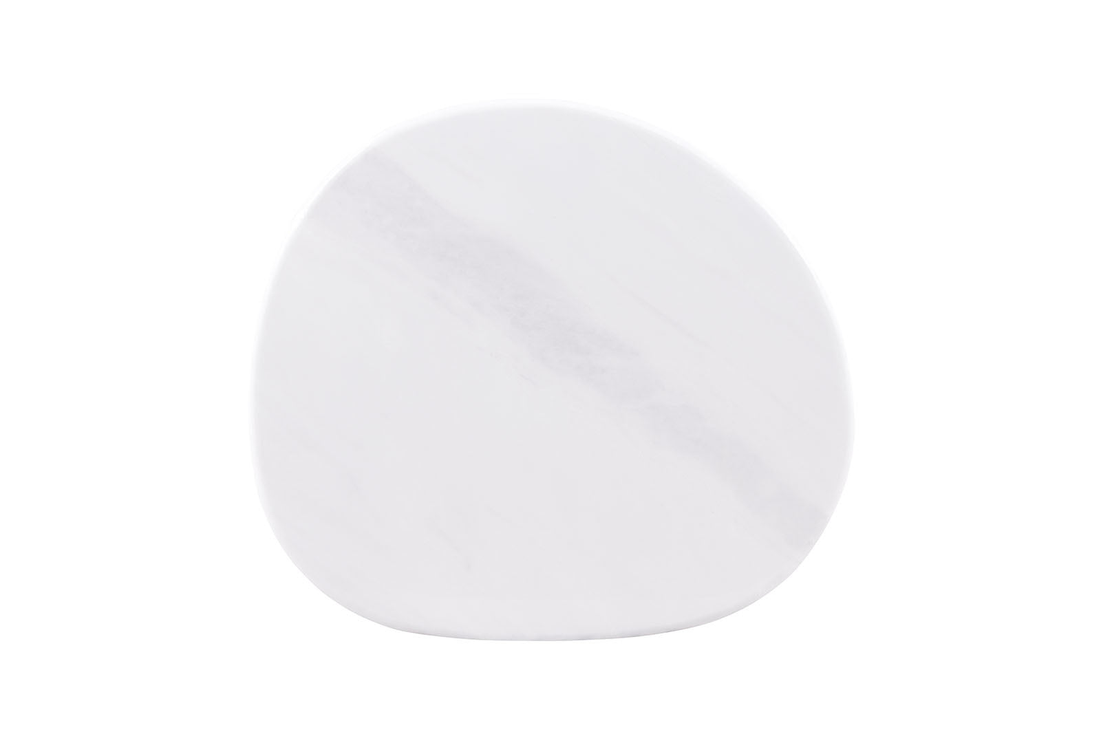 Contemporary Style 1pc Side Table Sintered Stone Top Gold Legs Soft Corner Edges White And Matte Gold Finish End Table