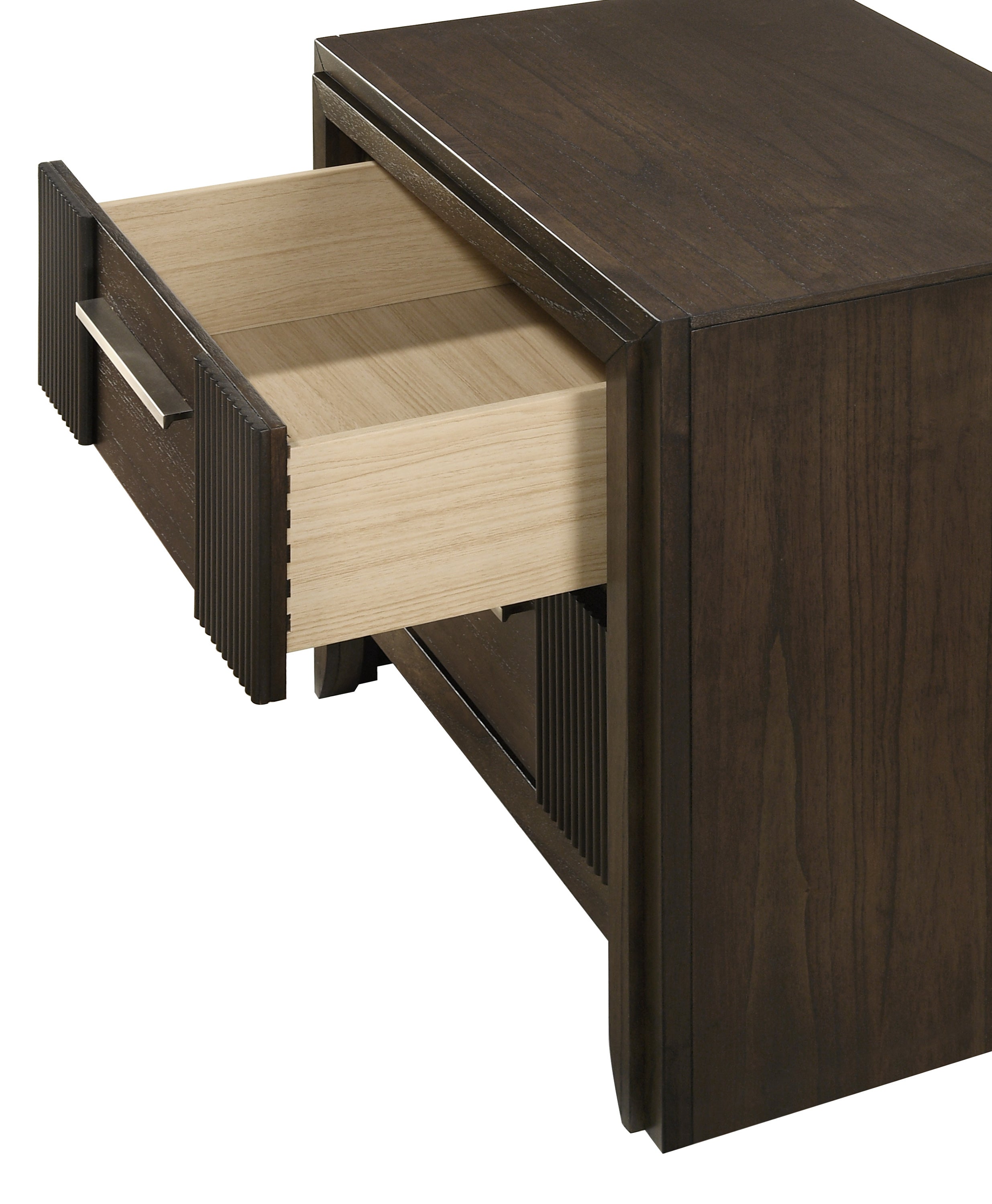 1pc Contemporary 2-Drawer Nightstand Rich Wood Finish Rustic Charm Polished Hardware Wooden Furniture Brown