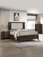 1pc Contemporary 2-Drawer Nightstand Rich Wood Finish Rustic Charm Polished Hardware Wooden Furniture Brown