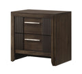 1pc Contemporary 2-Drawer Nightstand Rich Wood Finish Rustic Charm Polished Hardware Wooden Furniture Brown