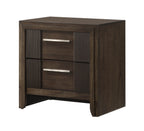 1pc Contemporary 2-Drawer Nightstand Rich Wood Finish Rustic Charm Polished Hardware Wooden Furniture Brown