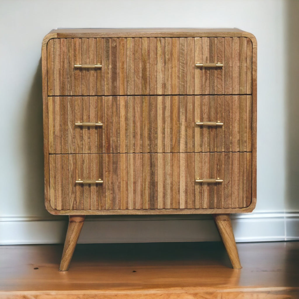 Artisan Furniture Solid Wood T-bar Ridged Chest
