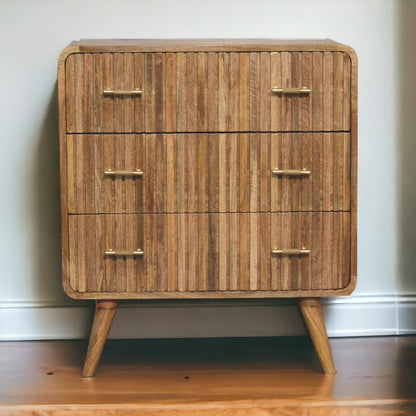 Artisan Furniture Solid Wood T-bar Ridged Chest