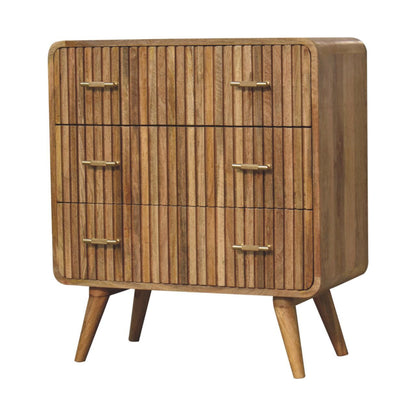 Artisan Furniture Solid Wood T-bar Ridged Chest