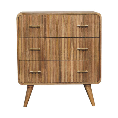 Artisan Furniture Solid Wood T-bar Ridged Chest