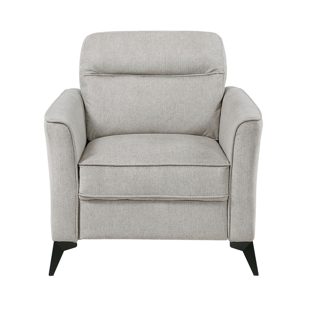 Modern Living Room Sofa Set 3pc Sofa Loveseat Chair Tan Microfiber Upholstery Comfortable Cushion Seat Black Metal Legs Contemporary Furniture