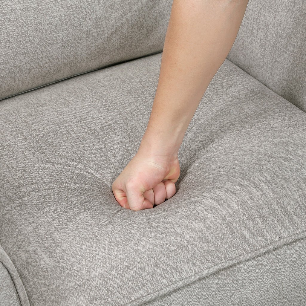 Modern Living Room Sofa Set 3pc Sofa Loveseat Chair Tan Microfiber Upholstery Comfortable Cushion Seat Black Metal Legs Contemporary Furniture