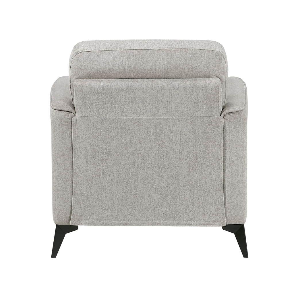 Modern Living Room Sofa Set 3pc Sofa Loveseat Chair Tan Microfiber Upholstery Comfortable Cushion Seat Black Metal Legs Contemporary Furniture