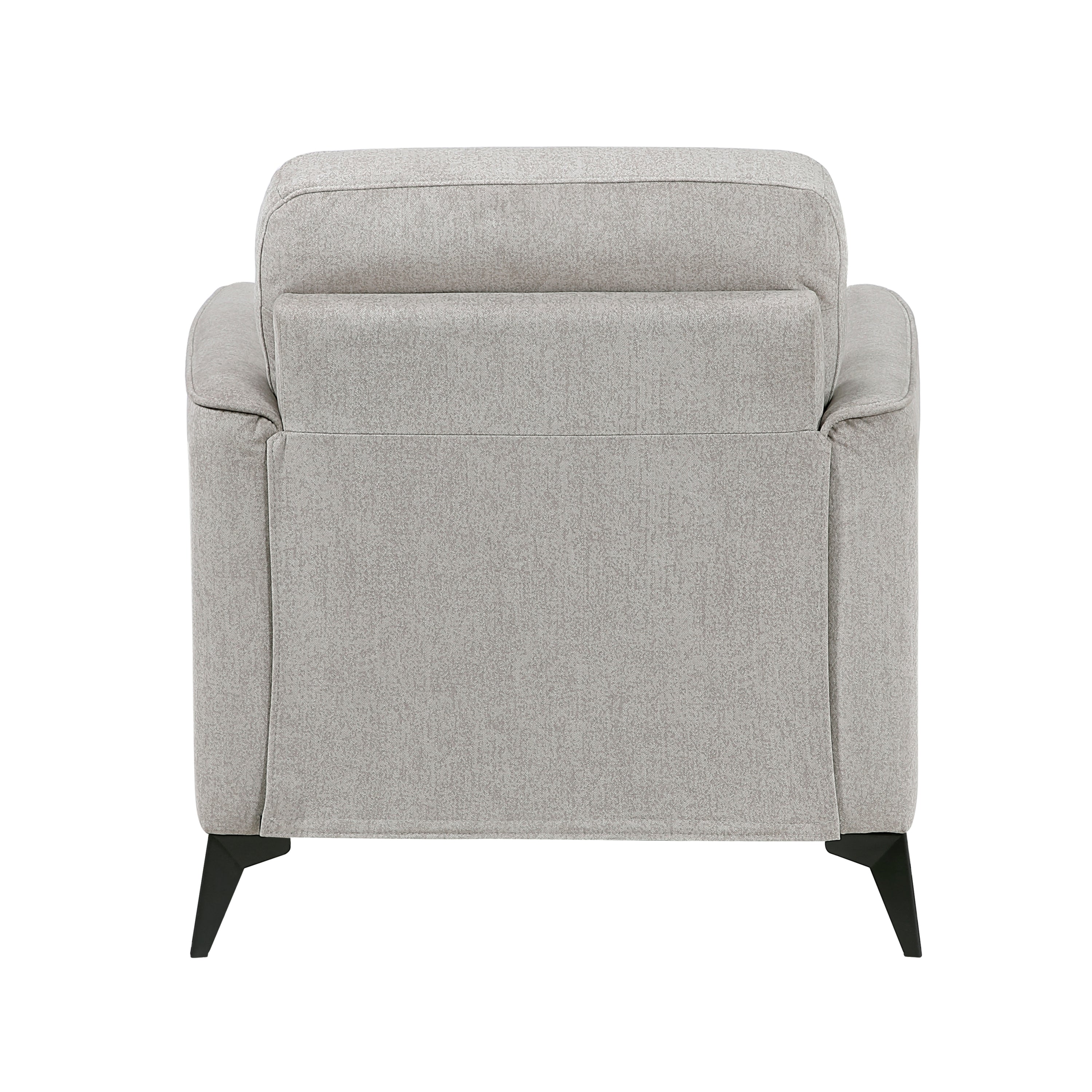 Modern Living Room Sofa Set 3pc Sofa Loveseat Chair Tan Microfiber Upholstery Comfortable Cushion Seat Black Metal Legs Contemporary Furniture