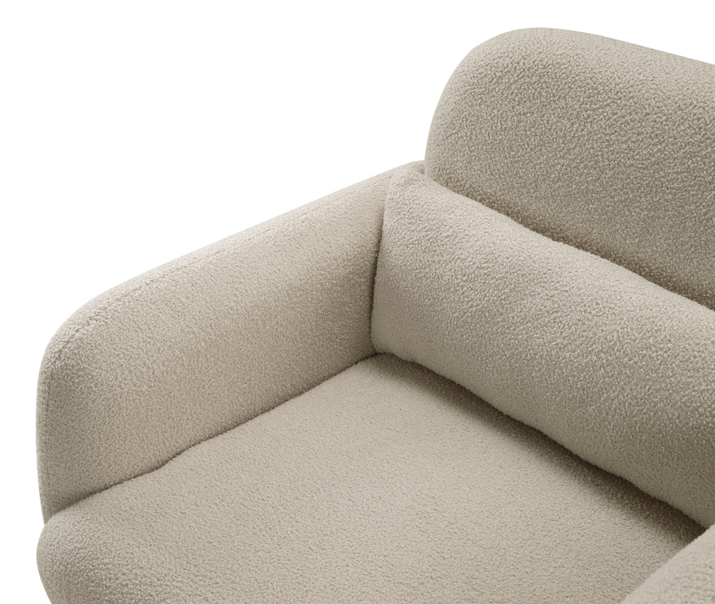 Contemporary Accent Chair Taupe Boucle Fabric Upholstery Plywood Frame Pillow Cozy Living Room Furniture 1pc Comfort Chair