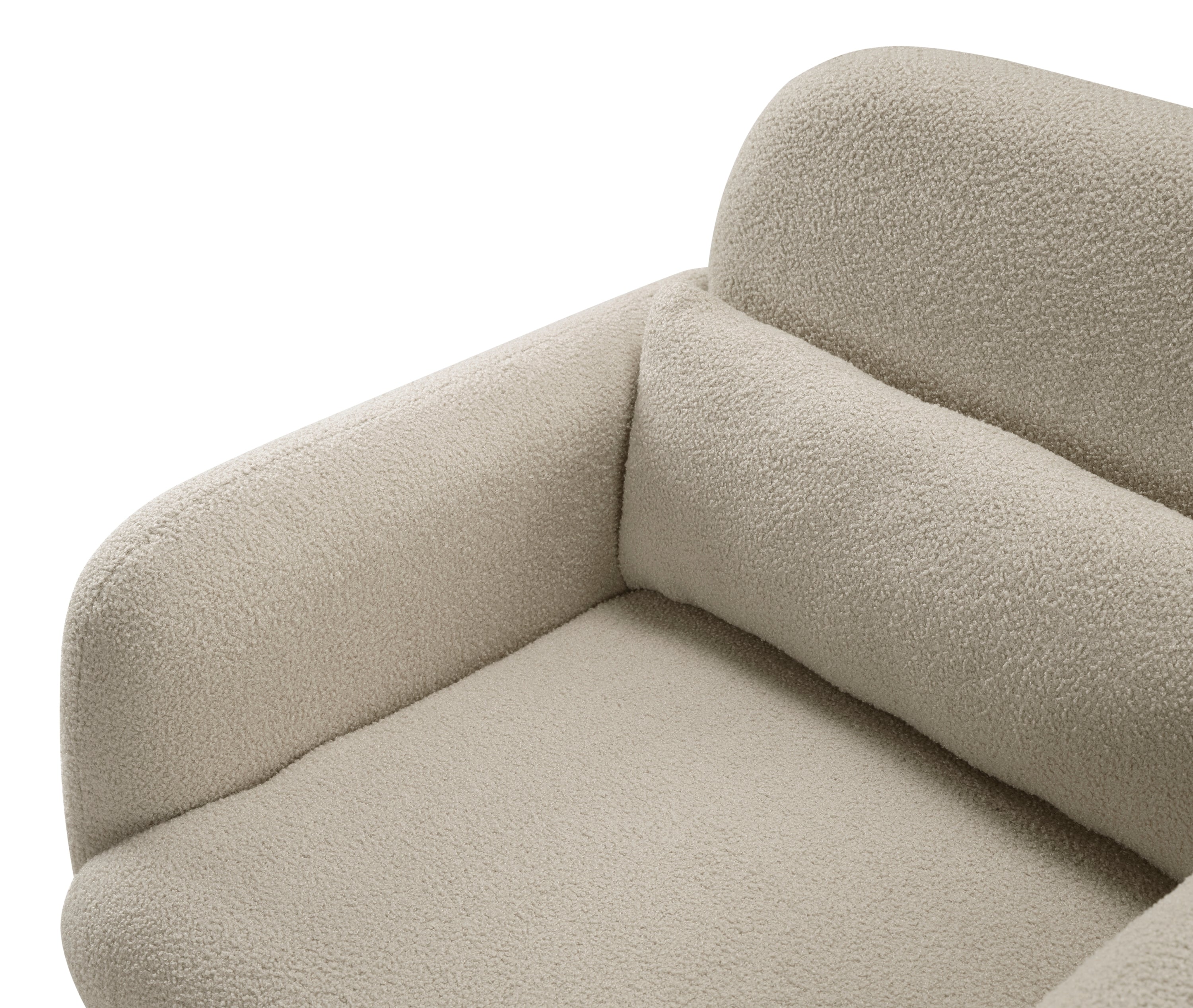 Contemporary Accent Chair Taupe Boucle Fabric Upholstery Plywood Frame Pillow Cozy Living Room Furniture 1pc Comfort Chair