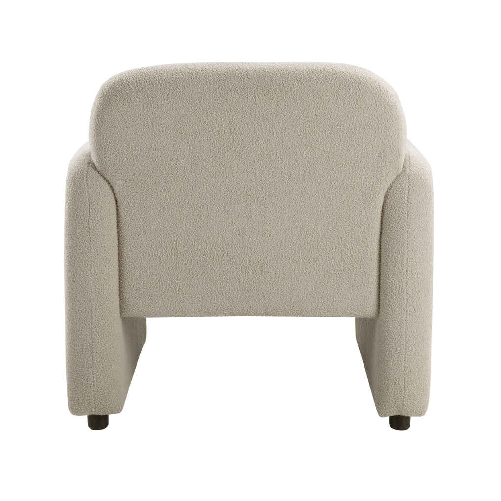 Contemporary Accent Chair Taupe Boucle Fabric Upholstery Plywood Frame Pillow Cozy Living Room Furniture 1pc Comfort Chair
