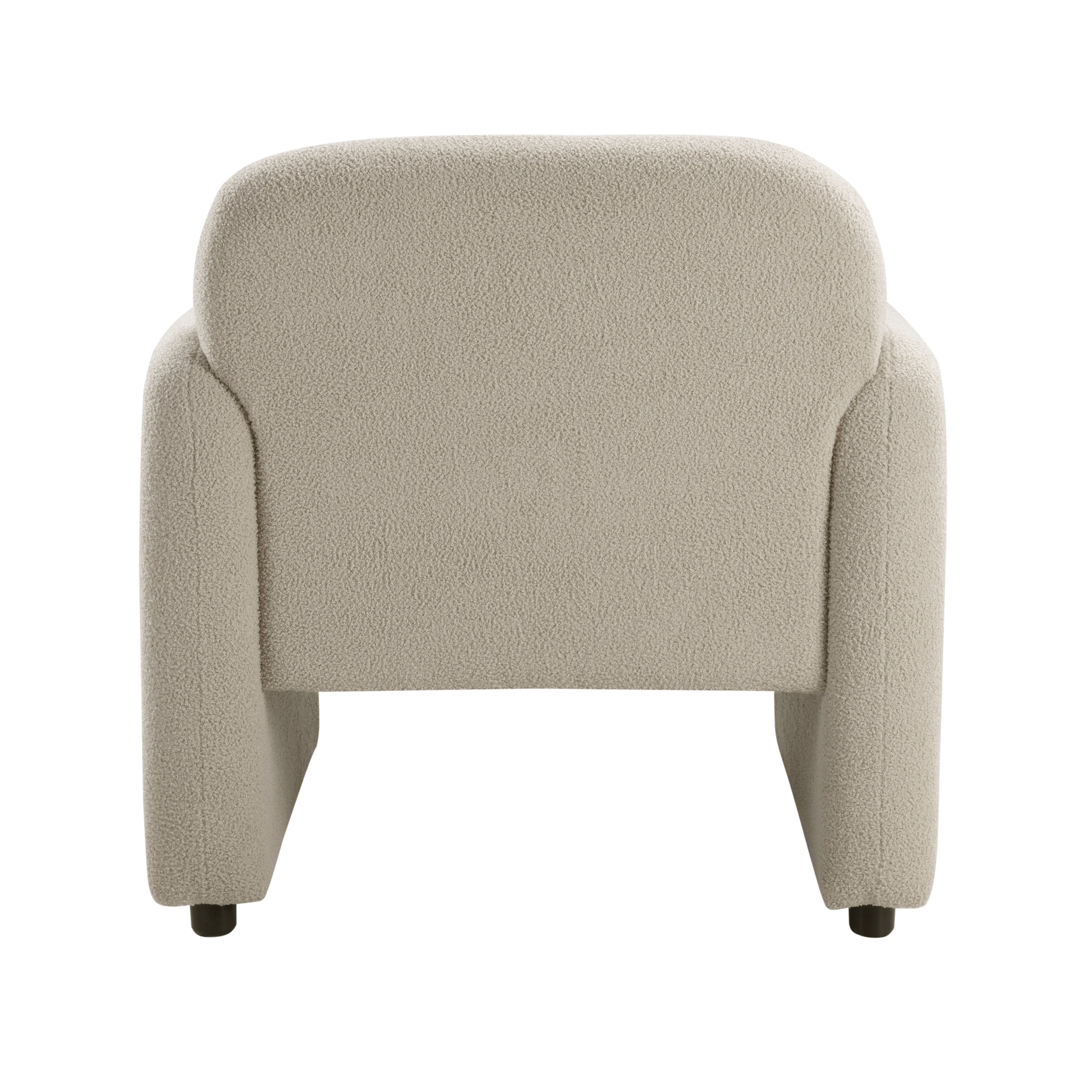 Contemporary Accent Chair Taupe Boucle Fabric Upholstery Plywood Frame Pillow Cozy Living Room Furniture 1pc Comfort Chair