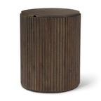 Terra Wood Fluted Round Side Table