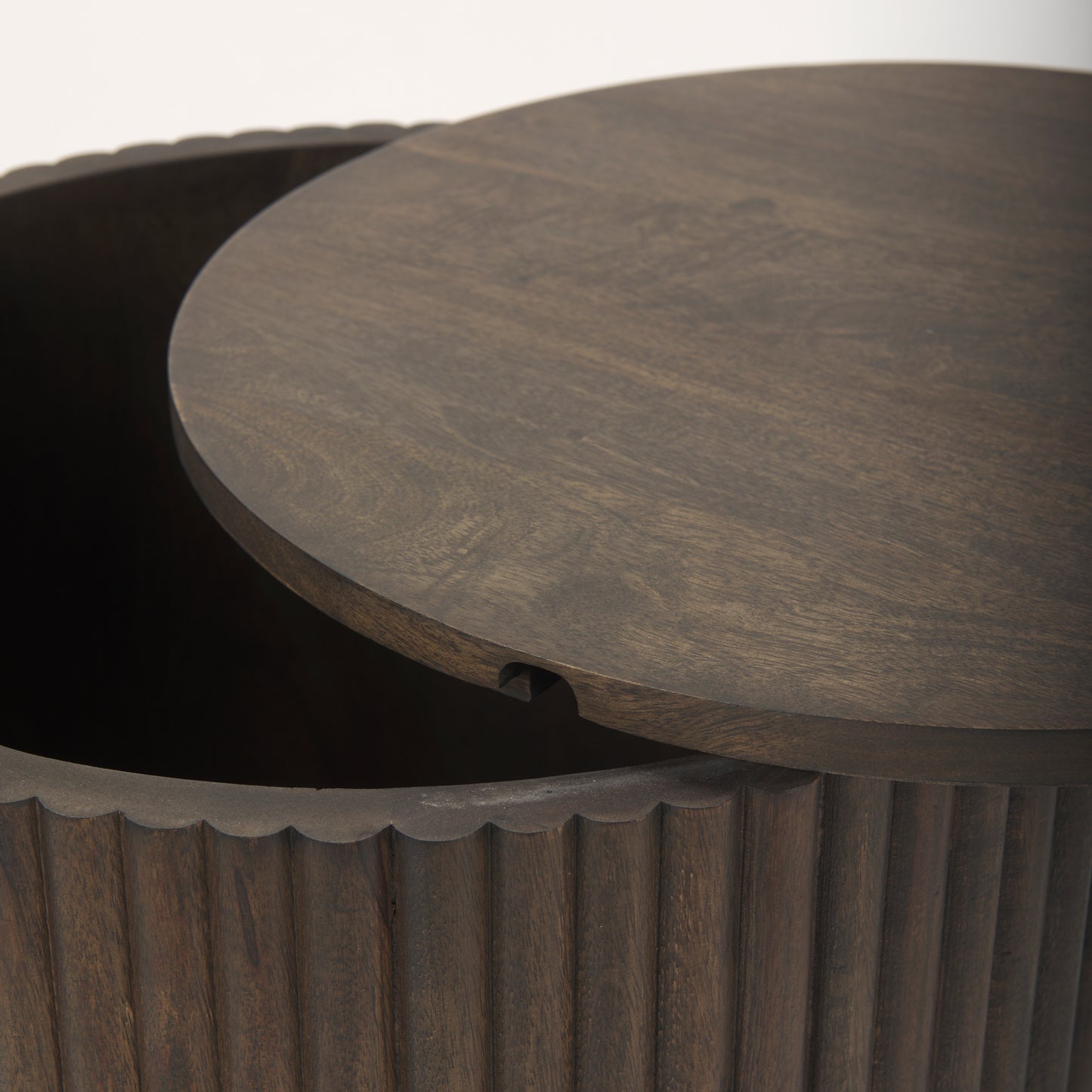 Terra Wood Fluted Round Side Table