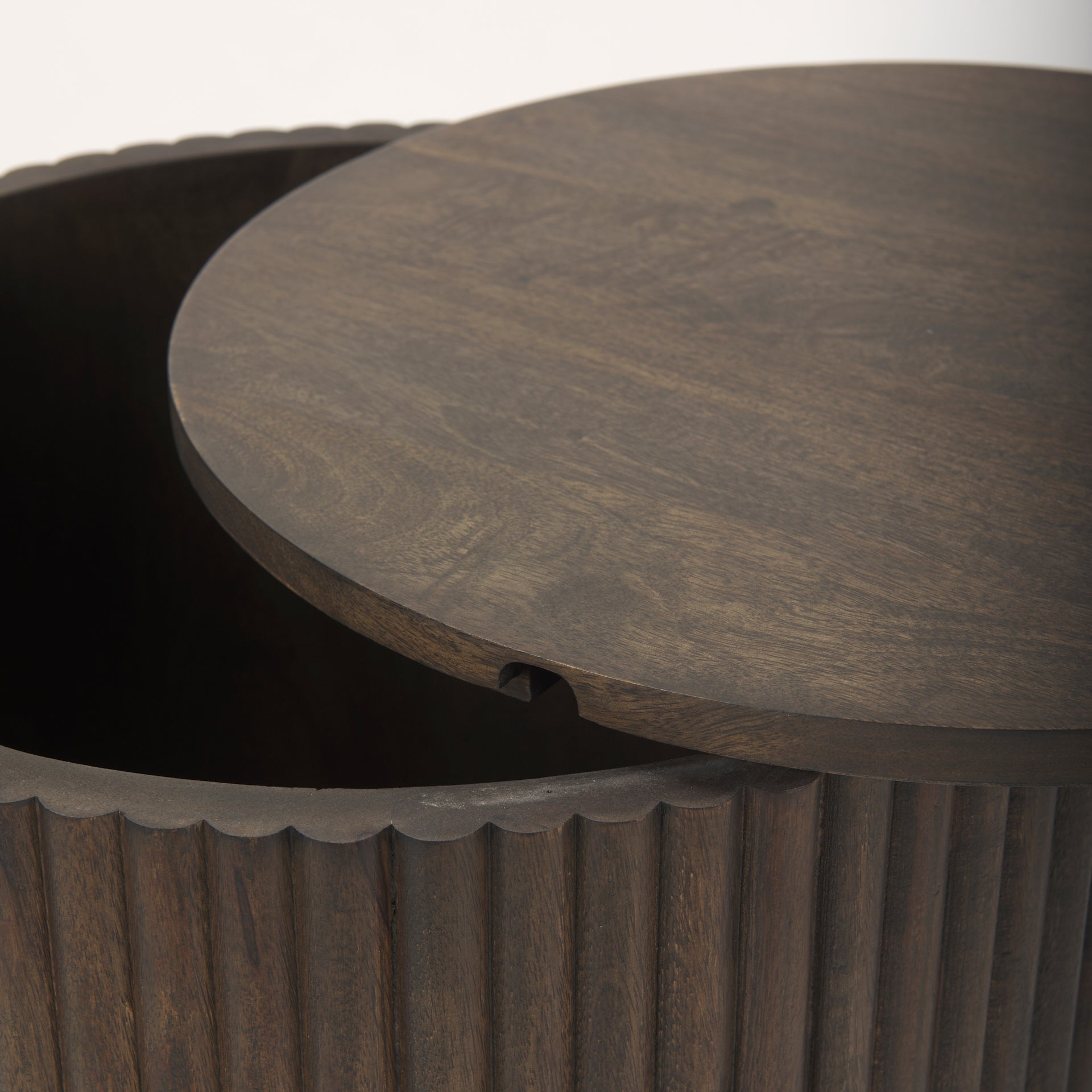 Terra Wood Fluted Round Side Table